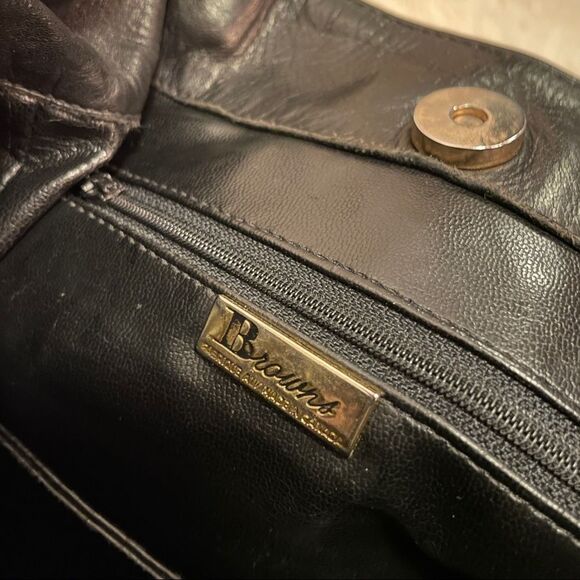 Browns Made in Canada Vintage Black Patent Leather Shoulder Bag - Picture 2 of 7